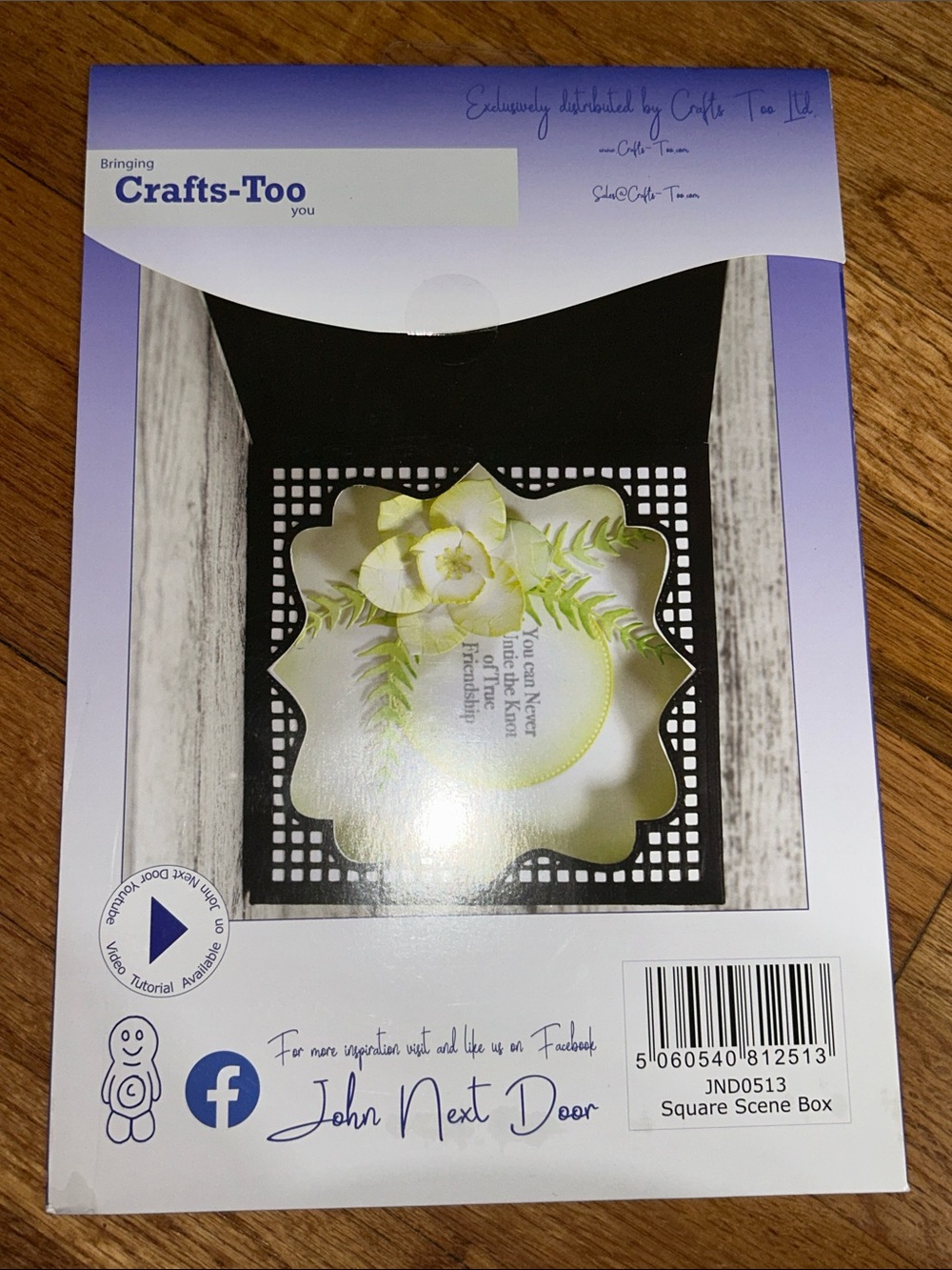 Crafts-Too Square Scene Box - Black with White & Lime Accents